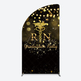 Aperturee - Aperturee Glitter Bokeh Nurse Graduation Party Half Moon Arch Backdrop